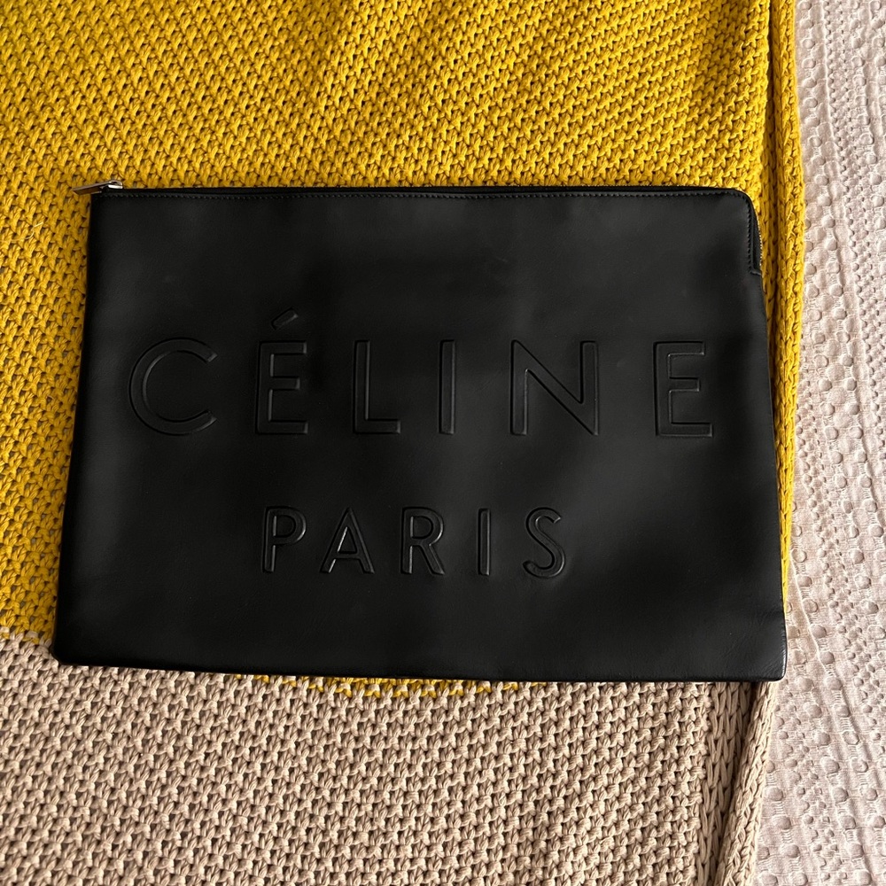 Céline Black Leather Pouch